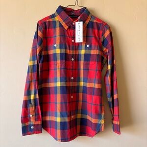 Janie and Jack Boys Red Plaid Shirt NWT size 7 Flannel button up